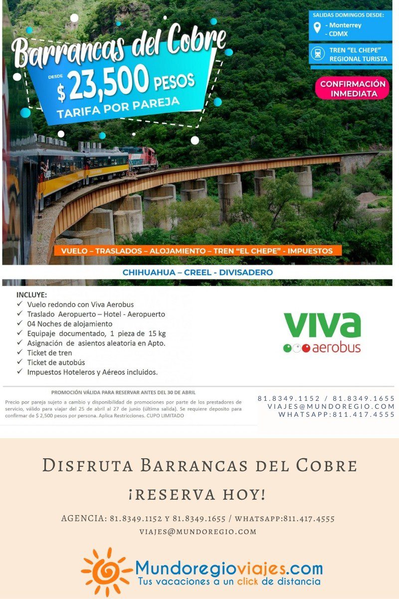Oferta Barrancas del Cobre con Mundoregio Viajes